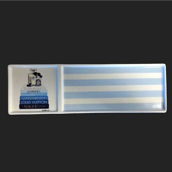 Amanda Greenwood Designer Art Glam Porcelain Trinket Decor Tray NWT - Picture 7 of 13